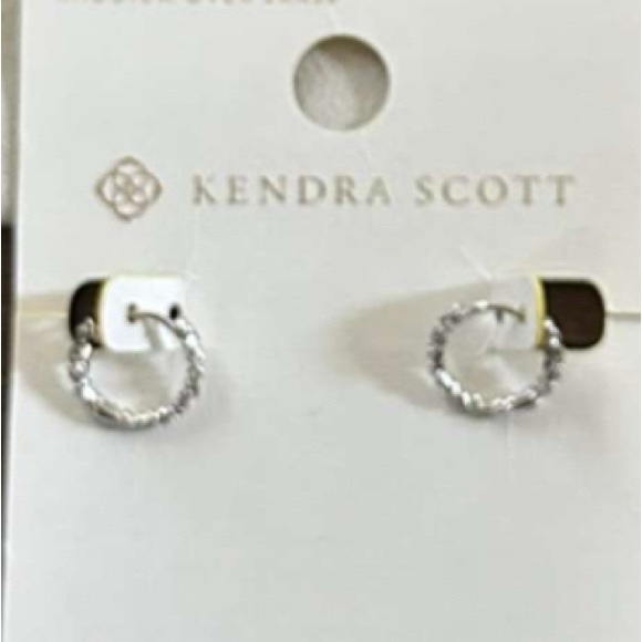 Kendra Scott-Filigree silver huggie hoop earrings-NWT - Picture 7 of 7